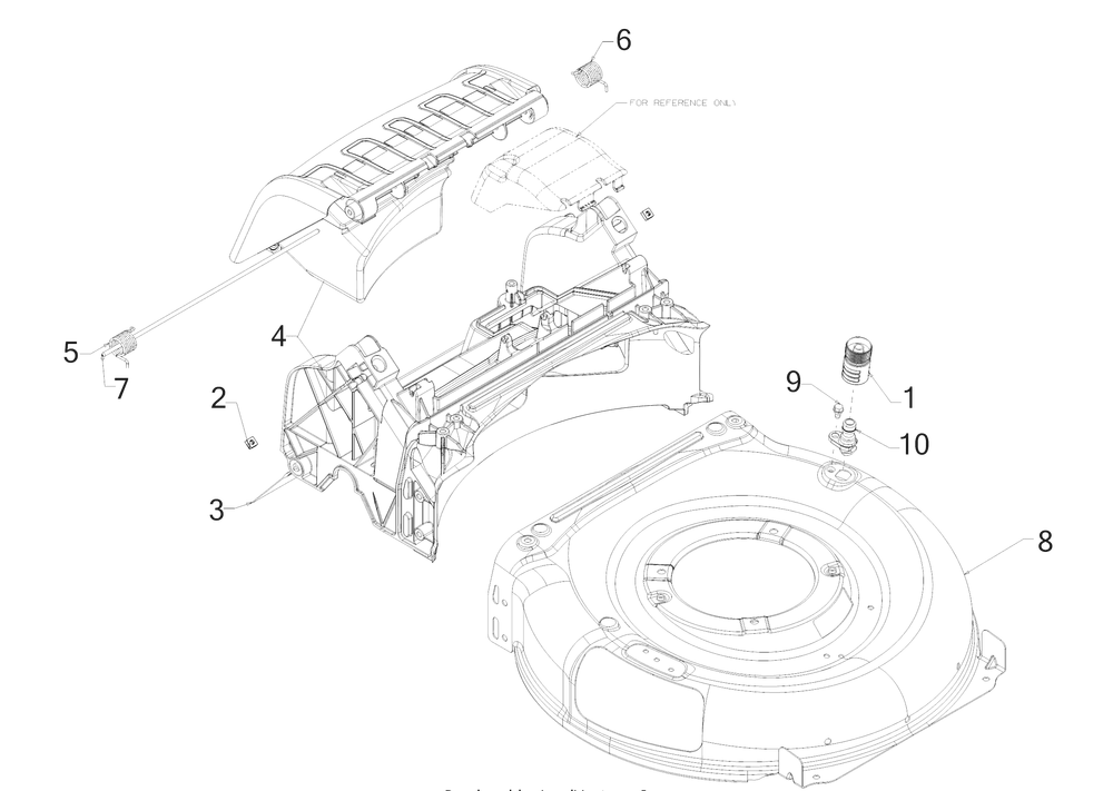Deck Assembly Diagram and Parts List for (12AEL2S7709)(2017) Cub Cadet Lawn Mower